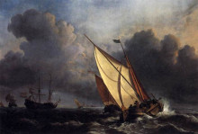 Копия картины "dutch fishing boats in a storm" художника "тёрнер уильям"
