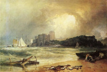 Репродукция картины "pembroke caselt, south wales, thunder storm approaching" художника "тёрнер уильям"