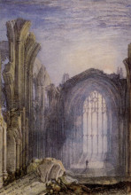 Репродукция картины "melrose abbey" художника "тёрнер уильям"
