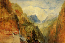 Репродукция картины "mont blanc from fort roch, val d&#39;aosta" художника "тёрнер уильям"
