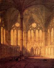 Репродукция картины "the chapter house, salisbury chathedral" художника "тёрнер уильям"