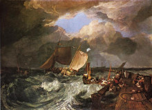Картина "calais pier, with french poissards preparing for sea, an english packeet arriving" художника "тёрнер уильям"