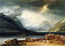 Репродукция картины "the lake of thun, switzerland" художника "тёрнер уильям"