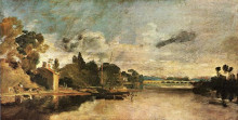 Репродукция картины "the thames near walton bridges" художника "тёрнер уильям"