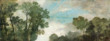 Репродукция картины "tree tops and sky, guildford castle" художника "тёрнер уильям"