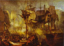 Копия картины "the battle of trafalgar, as seen from the mizen starboard shrouds of the victory" художника "тёрнер уильям"