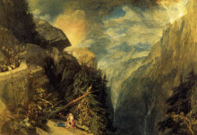 Копия картины "the battle of fort rock, val d&#39;aoste, piedmont" художника "тёрнер уильям"