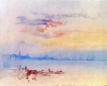 Репродукция картины "venice, looking east from the guidecca, sunrise" художника "тёрнер уильям"