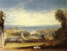 Репродукция картины "view from the terrace of a villa at niton, isle of wight" художника "тёрнер уильям"