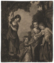 Репродукция картины "the penn family (louisa hannah penn; john penn; juliana baker (n&#233;e penn); granville penn)" художника "тёрнер чарльз"