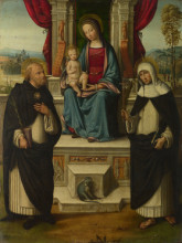 Репродукция картины "the virgin and child with saints" художника "тизи бенвенуто"