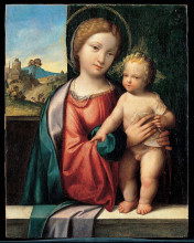 Копия картины "madonna with the child" художника "тизи бенвенуто"