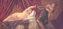 Картина "joseph and potiphar&#39;s wife" художника "тинторетто"