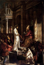 Репродукция картины "christ before pilate" художника "тинторетто"