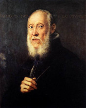 Копия картины "portrait of jacopo sansovino" художника "тинторетто"