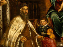Репродукция картины "doge alvise i mocenigo and family before the madonna" художника "тинторетто"