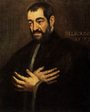 Копия картины "portrait of a man" художника "тинторетто"