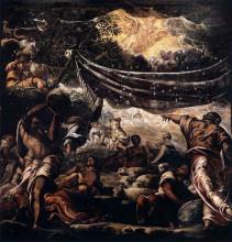 Репродукция картины "miracle of the manna" художника "тинторетто"