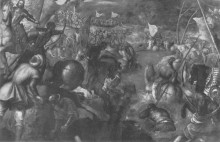 Репродукция картины "francesco ii gonzaga against charles viii of france 1495 in fighting the battle of the taro" художника "тинторетто"