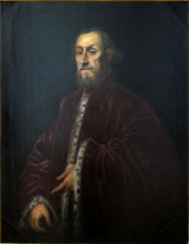 Репродукция картины "portrait of a venetian senator" художника "тинторетто"