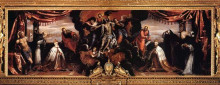Картина "the dead christ adored by doges pietro lando and marcantonio trevisan" художника "тинторетто"