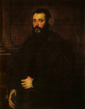 Картина "portrait of nicolaus padavinus" художника "тинторетто"