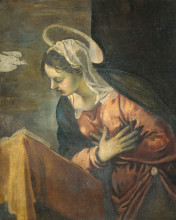 Репродукция картины "annunciation, maria" художника "тинторетто"