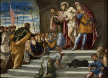 Копия картины "ecce homo(pontius pilate presenting christ to the crowd)" художника "тинторетто"