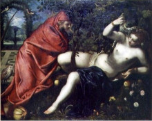 Репродукция картины "angelica and the hermit" художника "тинторетто"