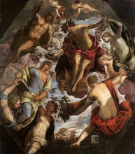 Копия картины "apollo (possibly hymen) crowning a poet and giving him a spouse" художника "тинторетто"