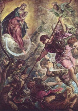 Копия картины "battle of the archangel michael and the satan" художника "тинторетто"