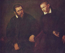 Репродукция картины "double portrait of two men" художника "тинторетто"
