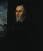 Картина "portrait of a venetian admiral" художника "тинторетто"