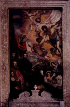 Копия картины "risen christ with st.andrew and members of morosini family" художника "тинторетто"