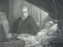 Картина "tintoretto at the deathbed of his daughter" художника "тинторетто"