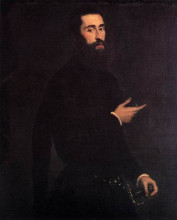 Репродукция картины "portrait of a genoese nobleman" художника "тинторетто"