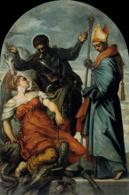 Картина "st louis, st george, and the princess" художника "тинторетто"