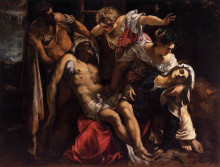 Репродукция картины "lamentation over the dead christ" художника "тинторетто"