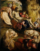 Репродукция картины "christ carried to the tomb" художника "тинторетто"