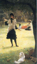 Репродукция картины "croquet" художника "тиссо джеймс"