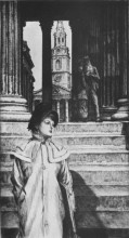 Репродукция картины "the portico of the national gallery london" художника "тиссо джеймс"