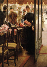 Репродукция картины "the shop girl" художника "тиссо джеймс"