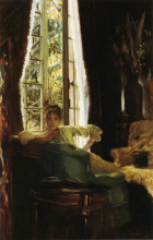 Копия картины "woman in an interior" художника "тиссо джеймс"