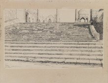 Репродукция картины "staircase of the court, haram" художника "тиссо джеймс"