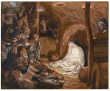 Картина "the adoration of the shepherds, illustration for &#39;the life of christ&#39;" художника "тиссо джеймс"