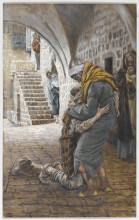 Картина "the return of the prodigal son, illustration for &#39;the life of christ&#39;" художника "тиссо джеймс"