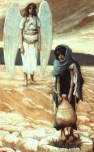 Репродукция картины "hagar and the angel in the desert" художника "тиссо джеймс"