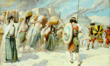 Копия картины "the women of midian led captive by the hebrews" художника "тиссо джеймс"
