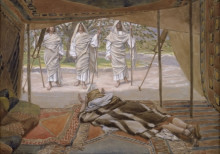Репродукция картины "abraham and the three angels" художника "тиссо джеймс"