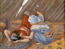 Репродукция картины "jael smote sisera, and slew him" художника "тиссо джеймс"